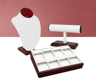 Rosewood Trim Jewelry Displays