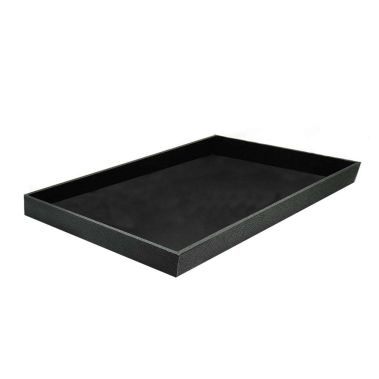 Black Leatherette Wrapped Jewelry Tray-1"-Full Size