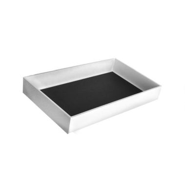 Leatherette Wrapped Jewelry Tray-2"-White-Full Size