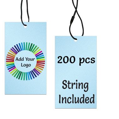 Shimmer Blue Custom Printed Hanging Hole Clothing Shopping Tags,