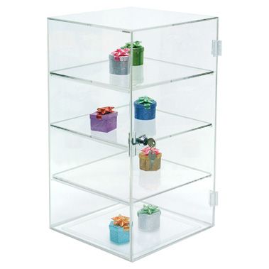 3 Shelf Clear Acrylic Locking Display Case