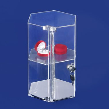 Mirror Bottom Clear Acrylic Display Case with Lock
