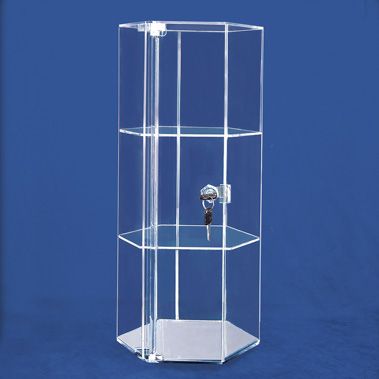 Mirror Bottom Clear Acrylic Display Case with Lock