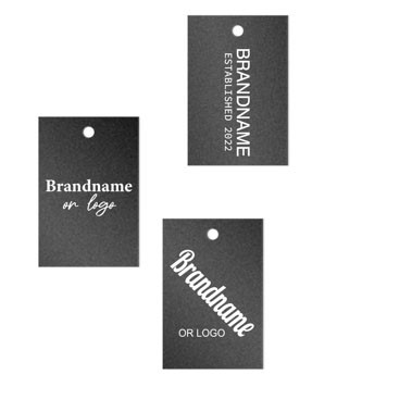 Shimmer Black Custom Hang Tag Square - 1-1/4" x 1-7/8" (80 pcs)