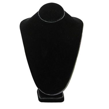 Black Velvet Jewelry Necklace Display Bust, 7-1/2" Tall