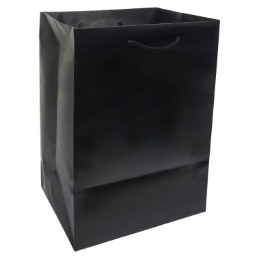 Premium Matte Black Laminate Eurotote Shopping Bags - 10" x 8" x 14"