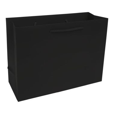 Premium Matte Black Eurotote Shopping Bags -Medium 13"x5"x10"