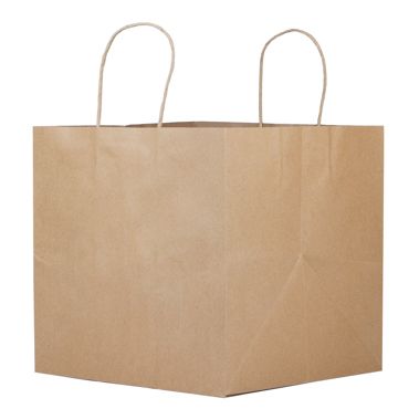 Natural Kraft Shopping Bags 10" x 9.75" x 9.75"