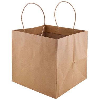 Natural Kraft Wide Gusset Takeout Bags 10.25" x 10" x 10"