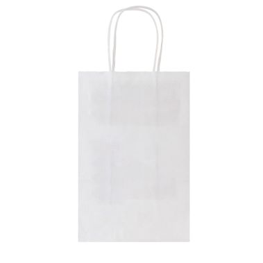 White Kraft Paper Shopping Bags 5.3" x 3.5" x 8.5"