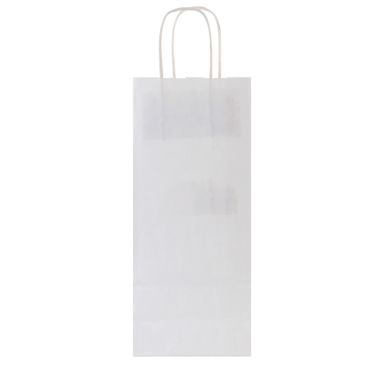 White Kraft Paper Shopping Bags 5.3" x 3.5" x 12.5"