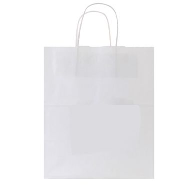 White Kraft Paper Shopping Bags 10" x 7" x 12.5"