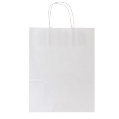 White Kraft Paper Shopping Bags 10" x 5" x 13"