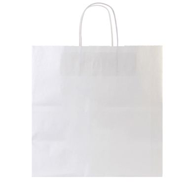 White Kraft Paper Shopping Bags 13" x 7" x 13"