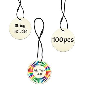 Ivory Custom Hang Tag - Circle - 1-1/2" dia. (100 per pack)