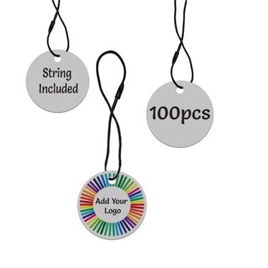 Smoke Grey Custom Hang Tag - Circle - 1-1/2" dia. (70 per pack)