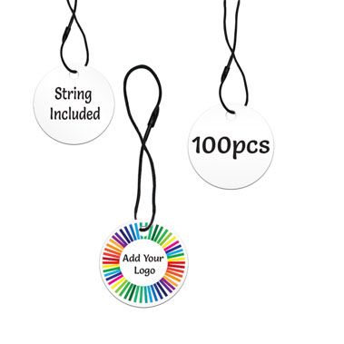 Matte White Custom Hang Tag - Circle - 1-1/2" dia. (100 per pack)