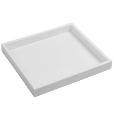 White Stackable Plastic Tray-Half Size-1"