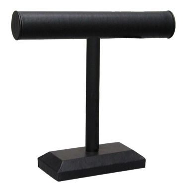 Black Leatherette Jewelry T Bar Display Stand