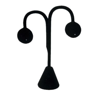 Black Velvet Jewelry Earring Tree Display Stand, 4-3/4" Tall
