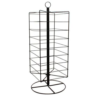 Black Metal Rotating Earring Card Display Holder Stand, 28-1/4" Tall