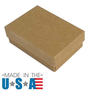 Premium Brown Kraft Paper Cotton Filled Jewelry Gift Boxes #32