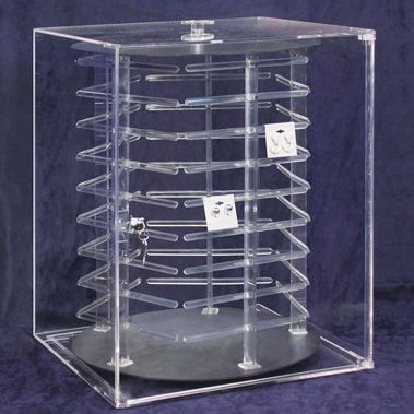 Large Clear Acrylic Rotating Earring Card Display Case