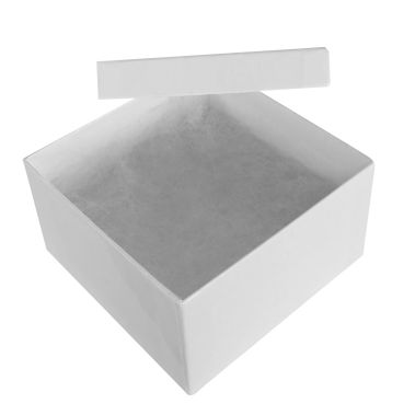 Glossy White Cotton Filled Square Jewelry Gift Boxes #34