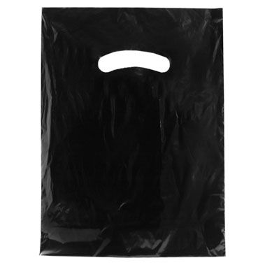Black Gloss Die Cut Handle Bag 9" x 12" 1000pcs
