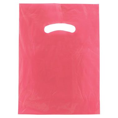Hot Pink Gloss Die Cut Handle Bag 9" x 12" 1000pcs