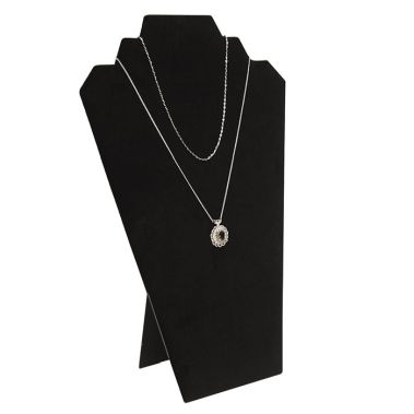 Black Velvet Tiered Jewelry Necklace Display Easel, 12-1/2" Tall