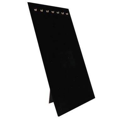 Black Velvet 7 Hook Jewelry Chain Display Board, 14" Tall