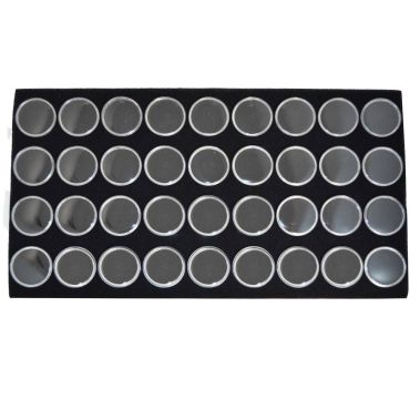 Full Size Black Foam 36 Acrylic Jar Gemstone Tray Liner