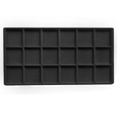 Black Flocked Tray Liner-18 Compartments-Full Size