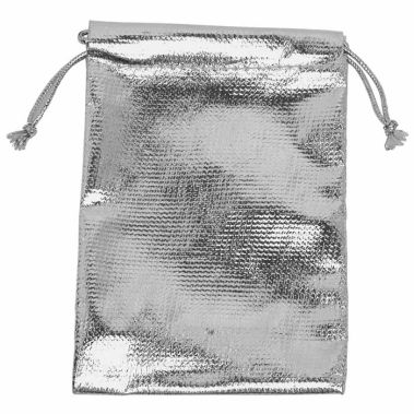 Metallic Silver Drawstring Gift Pouches, 3" x 4", 12 Per Pack