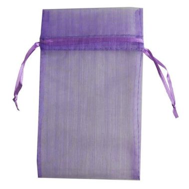 Purple Organza Drawstring Gift Pouches, 4" x 5", 12 Per Pack
