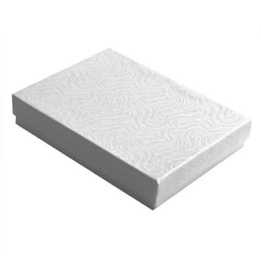 Swirl White Paper Cotton Filled Jewelry Gift Packaging Boxes #53
