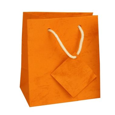 Orange Copper Paper Tote Gift Shopping Bags, 4" x 2-3/4" x 4-1/2"