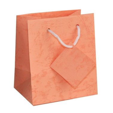 Pink Paper Tote Gift Shopping Bags, 4" x 2-3/4" x 4-1/2"