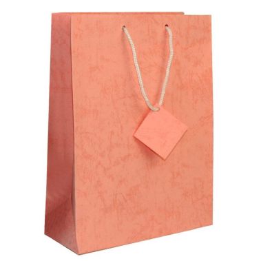 Pink Paper Tote Gift Shopping Bags, 7-3/4" x 4" x 9-3/4"