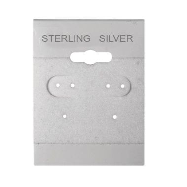 White 1-1/2" x 2" "Sterling Silver" Jewelry Earring Cards, 100 Per Pack