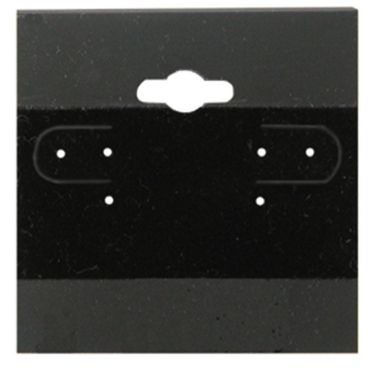Black Plastic 2" x 2" Jewelry Earring Hanging Cards, 100 Per Pack