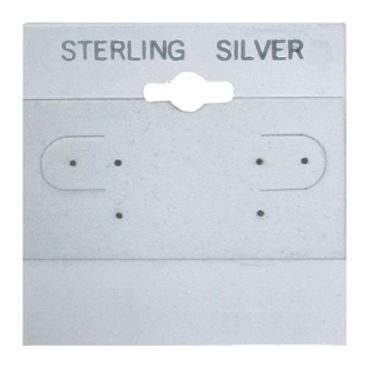 White "STERLING SILVER" Earring Cards 2" x 2"