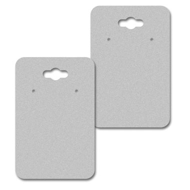 Hanging Matte Grey Jewelry Card 2" x 3" Rounded Corner