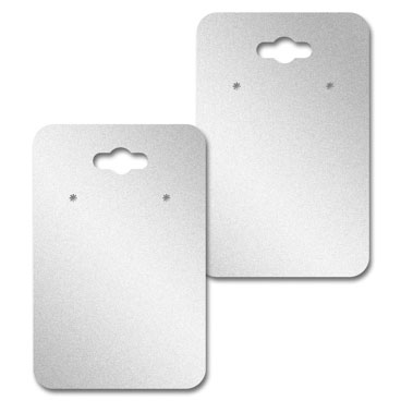 Shimmer Silver Earring Card With Keyhole 2" x 3" Rounded Corner
