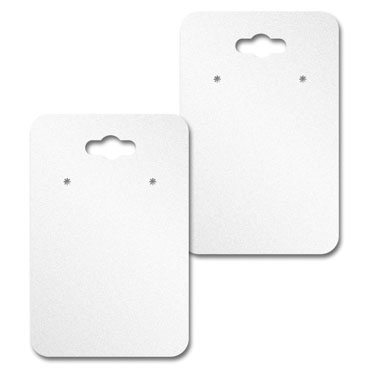 Shimmer White Earring Card With Keyhole  2" x 3" Rounded Corner