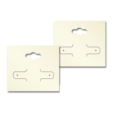 Shimmer White Gold  Earring Card With Keyhole 2-1/8" x 1-7/8"