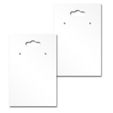 Hanging Matte White Earring Card 2" x 3"