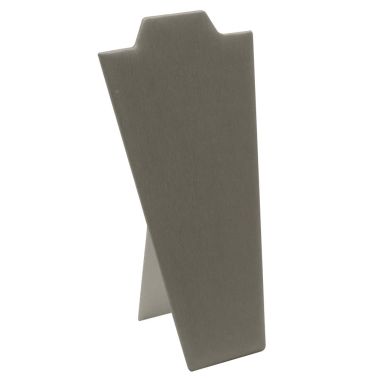 Steel Grey Leatherette Jewelry Necklace Display Easel, 8-7/8" Tall