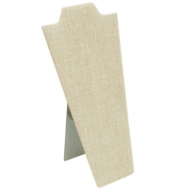 Beige Linen Jewelry Necklace / Pendant Display Easel, 8-7/8" Tall
